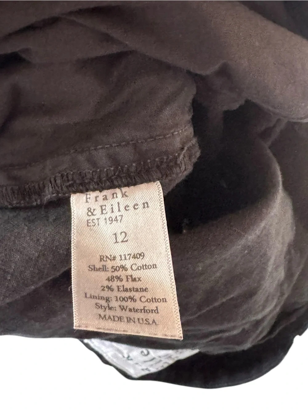 Frank & Eileen Black 12 Waterford Linen Shorts